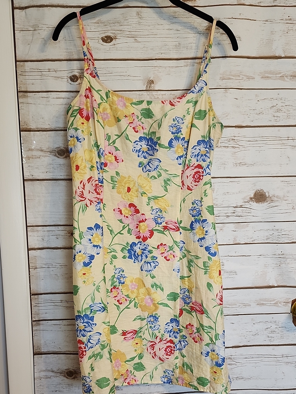 a new day Floral Sundress in Yellow, Green, Blue, Pink Mini Dress Size 8